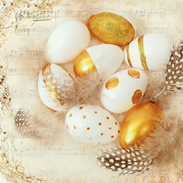 Ambiente Lunch Serviette 33 x 33 cm pro Stück Golden Eggs