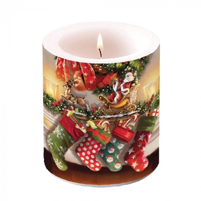 Ambiente 10 x 10 cm Candle Medium Kerze Hanging Stockings