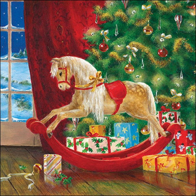 Ambiente Lunch Serviette 33 x 33 cm pro Stück Wooden Rocking Horse