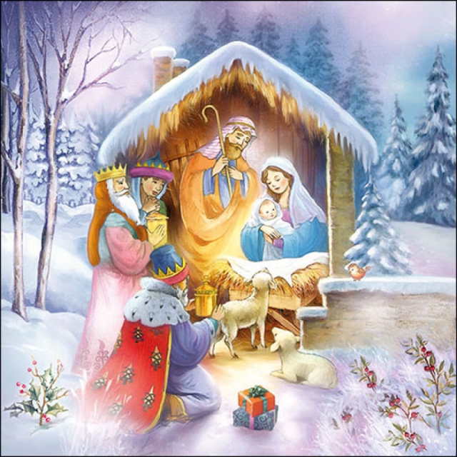 Ambiente Lunch Serviette 33 x 33 cm pro Stück Nativity
