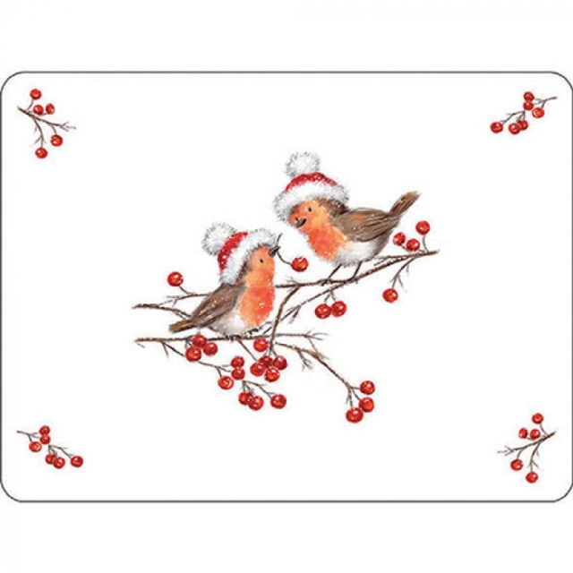 Ambiente  Placemat Tischset Christmas Robins White