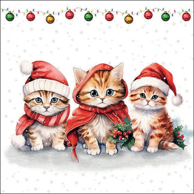 Ambiente Lunch Serviette 33 x 33 cm pro Stück Funny Cute Kittens