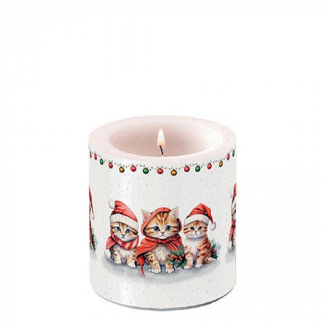 Ambiente Candle Kerze small Funny Cute Kittens
