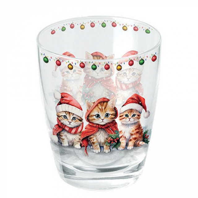 Ambiente Wasser Glas 0,25 l Funny Cute Kittens