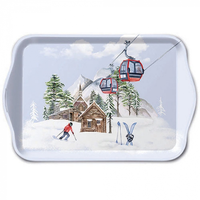 Ambiente Tray Melamine Tablett 13 x 21 cm Ski Hut