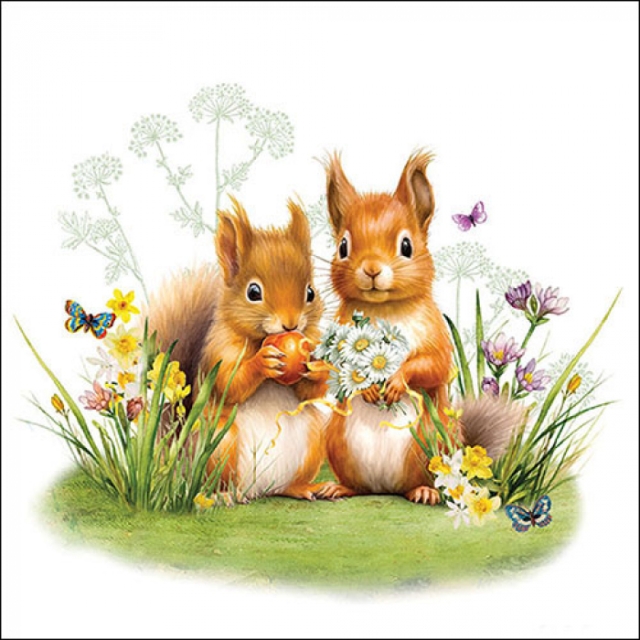 Ambiente Lunch Serviette 33 x 33 cm pro Stück Little Squirrels