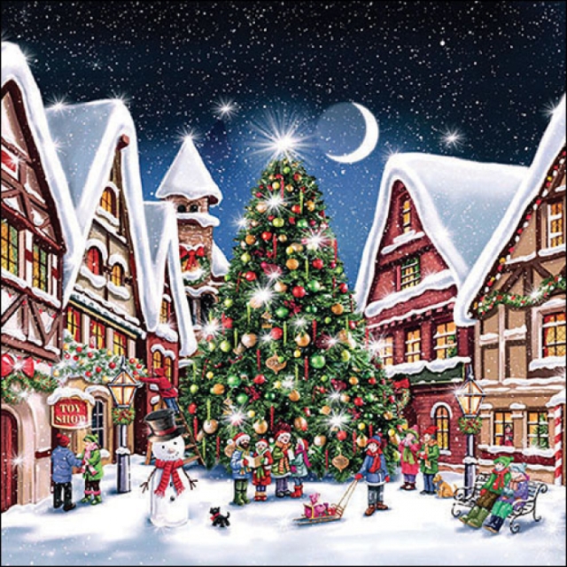 Ambiente Lunch Serviette 33 x 33 cm pro Stück Christmas Market