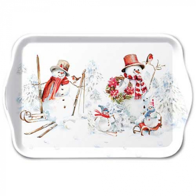 Ambiente Tray Melamine Tablett 13 x 21 cm Sporty Snowmen