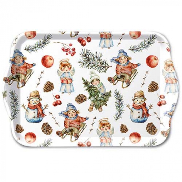 Ambiente Tray Melamine Tablett 13 x 21 cm Playing Outside White