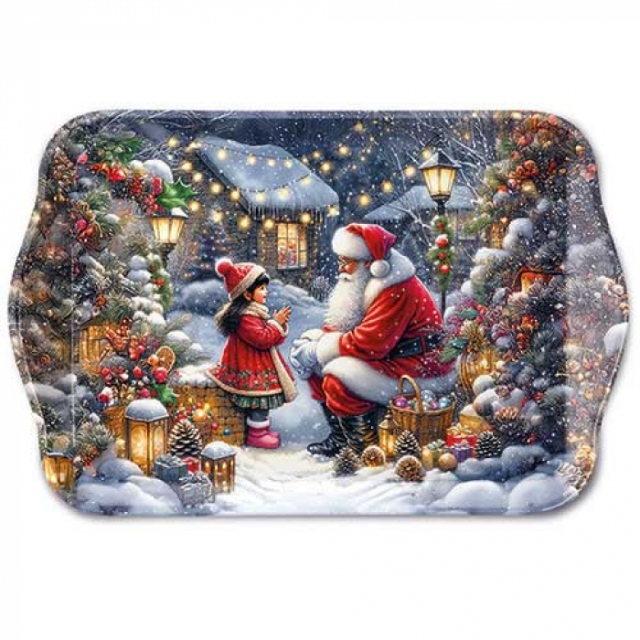 Ambiente Tray Melamine Tablett 13 x 21 cm Talking to Santa