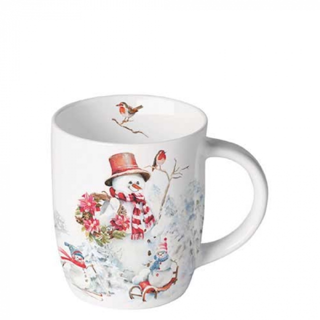 Ambiente Mug Tasse 0,2 l Sporty Snowmen