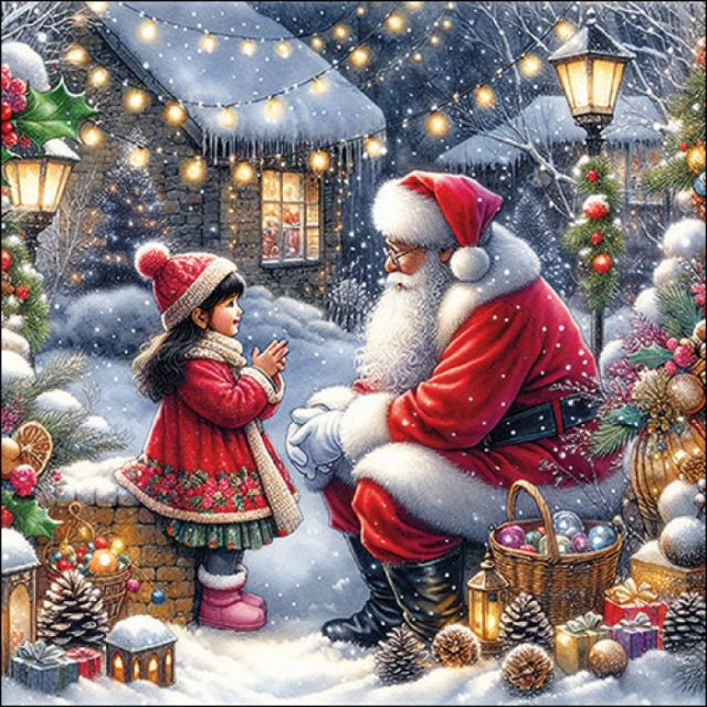Ambiente Lunch Serviette 33 x 33 cm pro Stück Talking to Santa