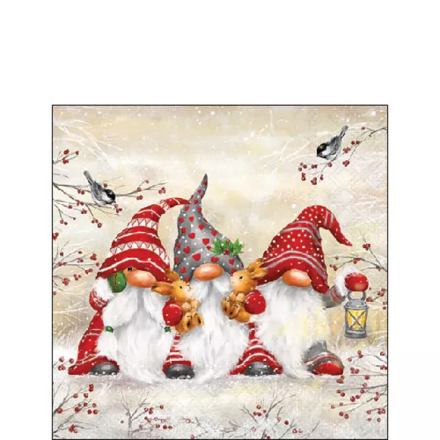Ambiente Cocktail Serviette 25 x 25 cm pro Stück Three Dwarfs