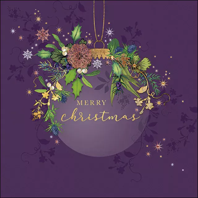 Ambiente Lunch Serviette 33 x 33 cm pro Stück Elegant Christmas Bauble purple