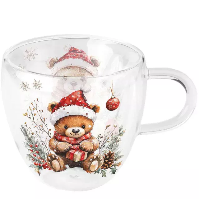Ambiente Double-Walled Glass Doppelwandiges Glas 0,2 l Teddy's Gift White