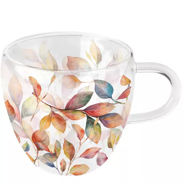 Ambiente Double-Walled Glass Doppelwandiges Glas 0,2 l Colourful Leaves