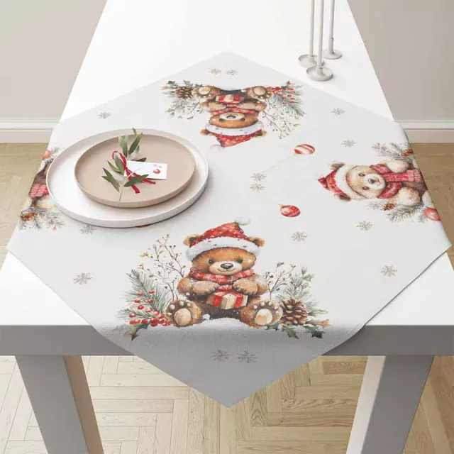 Ambiente Table Cloth Tischdecke 90 x 90 cm Teddy's Gift White