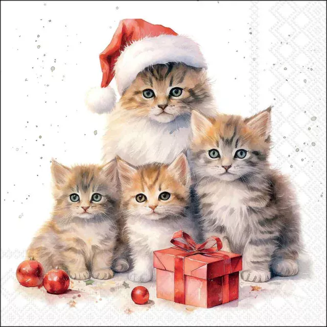 Ambiente Lunch Serviette 33 x 33 cm pro Stück Meaowy Christmas