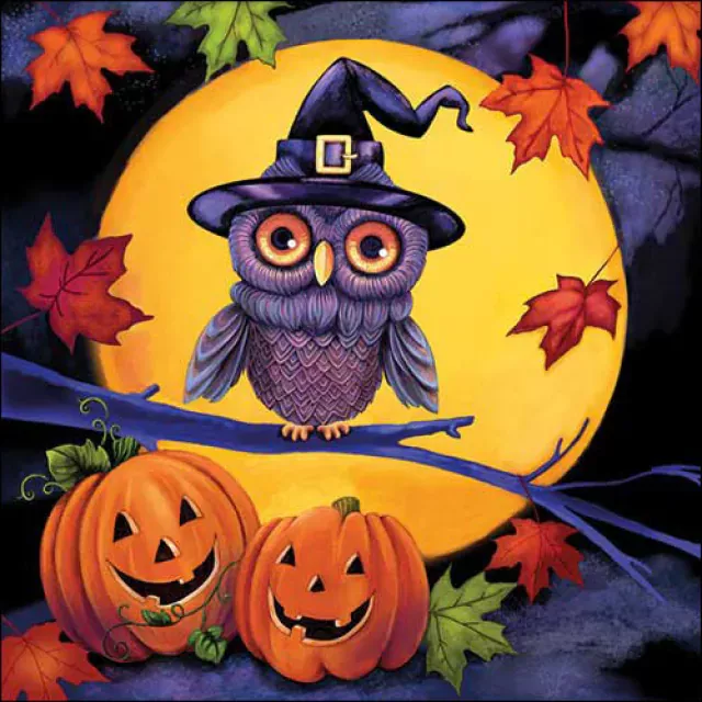 Ambiente Lunch Serviette 33 x 33 cm pro Stück Halloween Owl