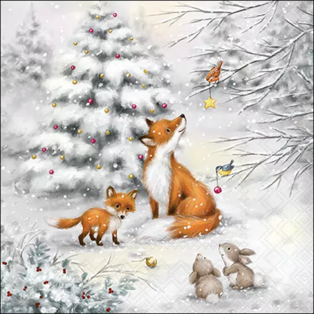 Ambiente Lunch Serviette 33 x 33 cm pro Stück Fox in Forest