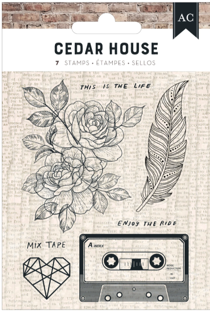American Crafts Cedar House Clear Stamps