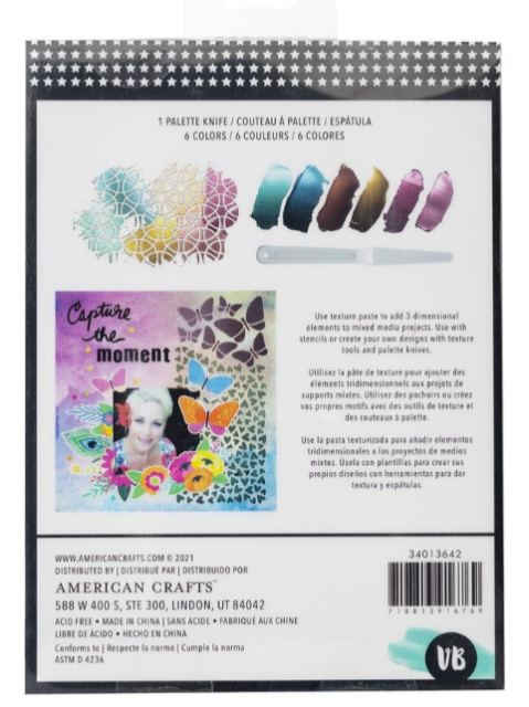 American Crafts Vicki Boutin Mixed Media Metallic Texture Paste Set
