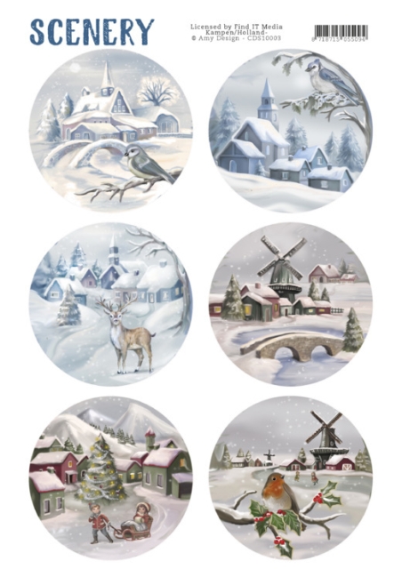 Amy Design Push Out Scenery Die Cut Topper Snow Villages