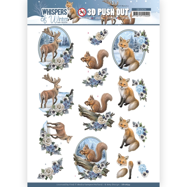 Amy Design 3D Push Out Whispers of Winter Forest Animals