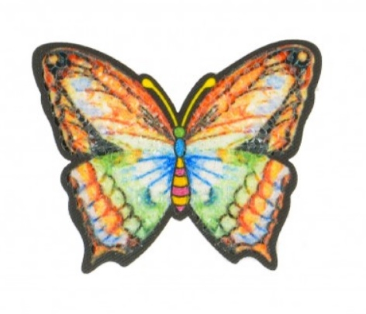 Applikation Schmetterling orange ca. 6 x 5,5 cm