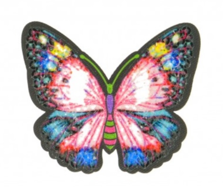 Applikation Schmetterling rosé ca. 6,5 x 5,5 cm