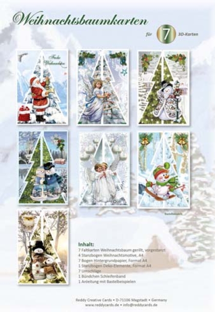 Reddy Cards 3D Weihnachtsbaumkarten Set traditionell