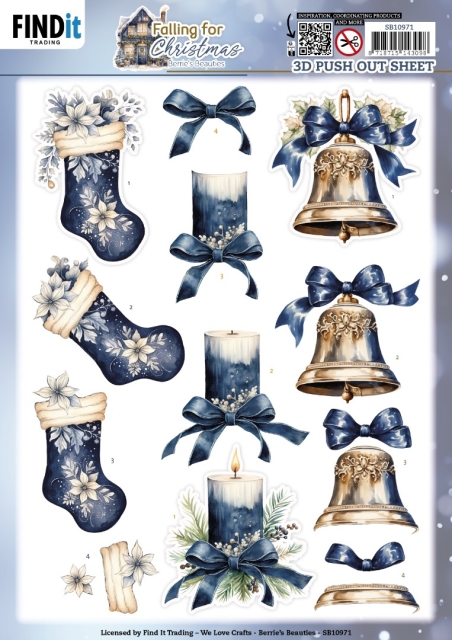 3D Push Out Stanzbogen Berries Beauties Falling for Christmas Candles