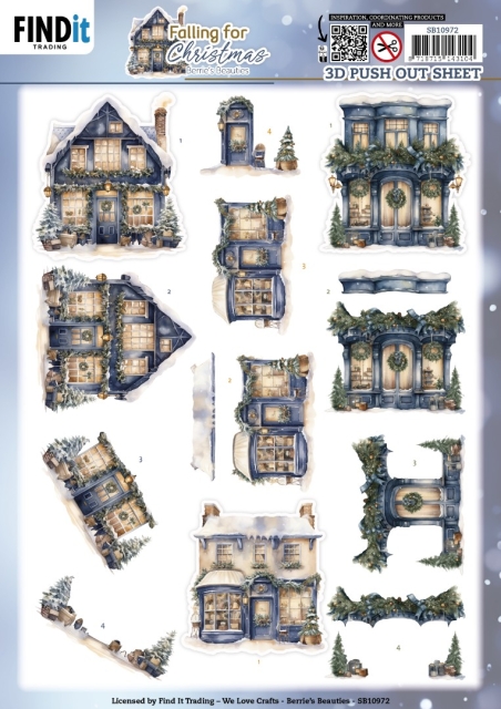 3D Push Out Stanzbogen Berries Beauties Falling for Christmas Shopping