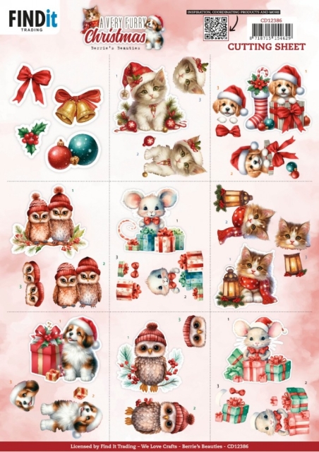 Berries Beauties 3D Cutting Sheet A Very Furry Christmas