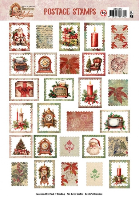 Berries Beauties Push Out Postage Stamps Timeless Christmas