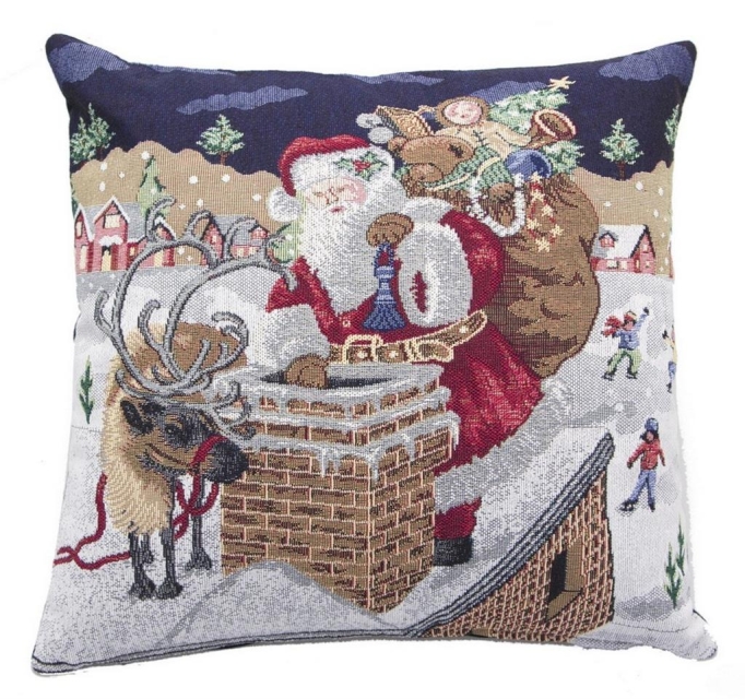 Kissenbezug 40 x 40 cm Weihnachtsmann und -rentiere