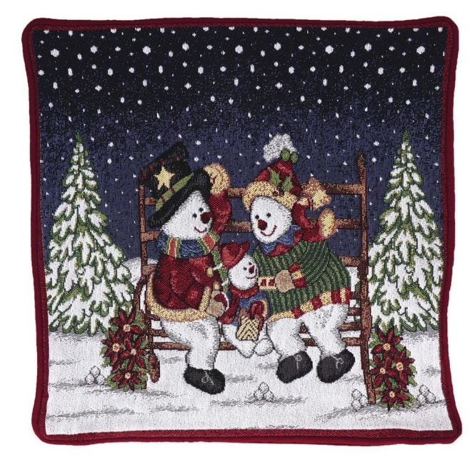 Kissenbezug 40 x 40 cm Familie der Schneemänner