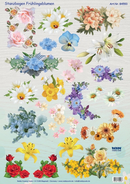 Reddy Cards Stanzbogen Frühlingsblumen