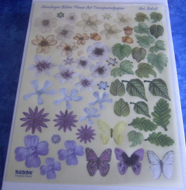 Reddy Cards Stanzbogen Blüten aus Transparentpapier 1