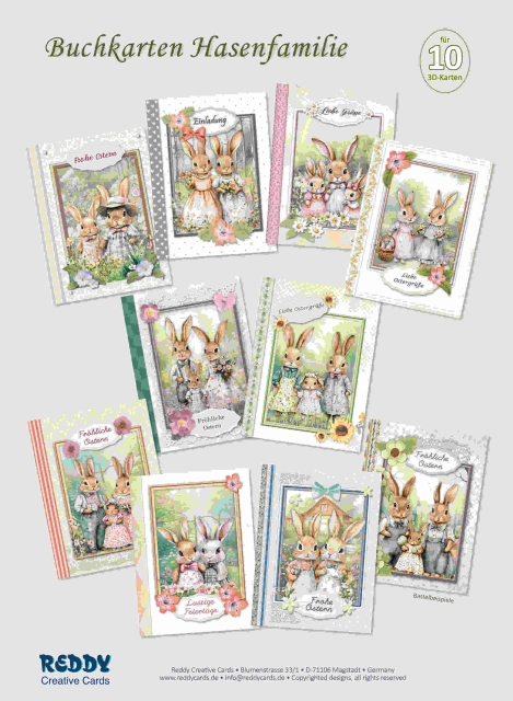 Reddy Cards Buchkarten Hasenfamilie