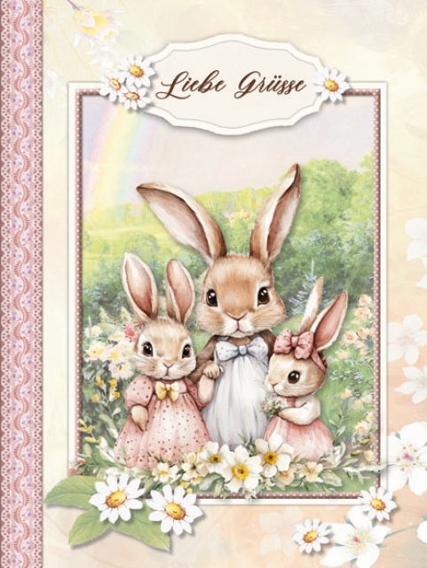 Reddy Cards Buchkarten Hasenfamilie