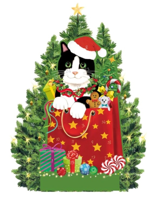 Caspari Adventskalender Christmas Cat