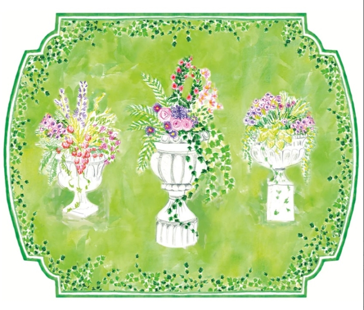 Caspari Tischset Placemat Diecut Jardin de Luxembourg