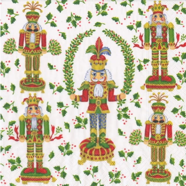 Caspari Lunch Serviette pro Stück Nutcracker Christmas