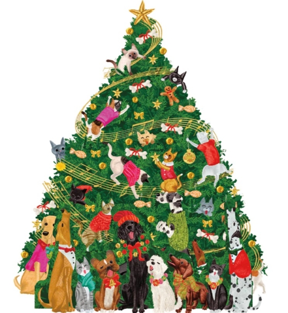 Caspari 3D Adventskalender Caroling Pets Christmas Tree