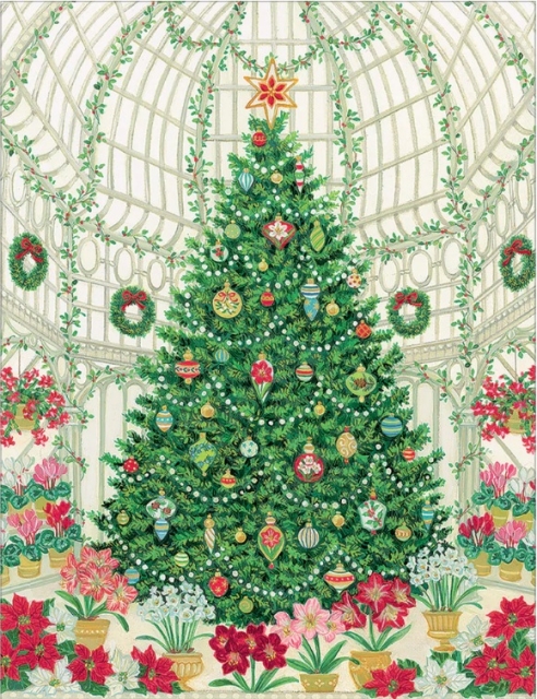 Caspari Weihnachtskarten Christmas Conservatory Set mit 16 Karten und Umschlägen