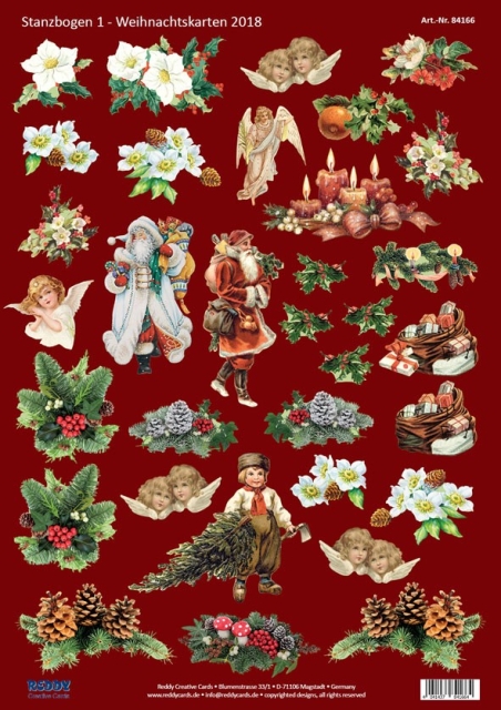 Reddy Cards Stanzbogen Weihnachtsdekoration I