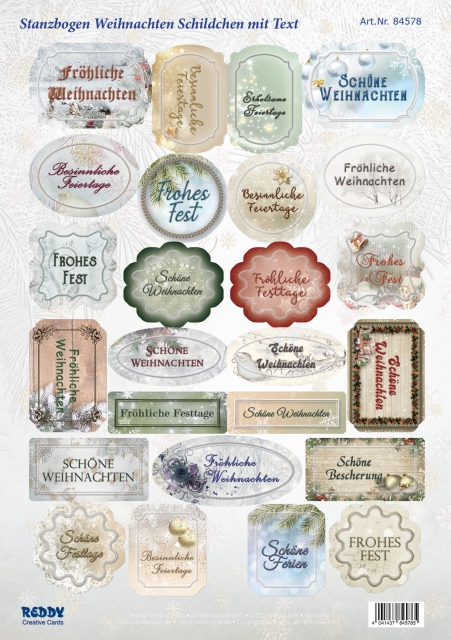 Reddy Cards Stanzbogen Weihnachten 1