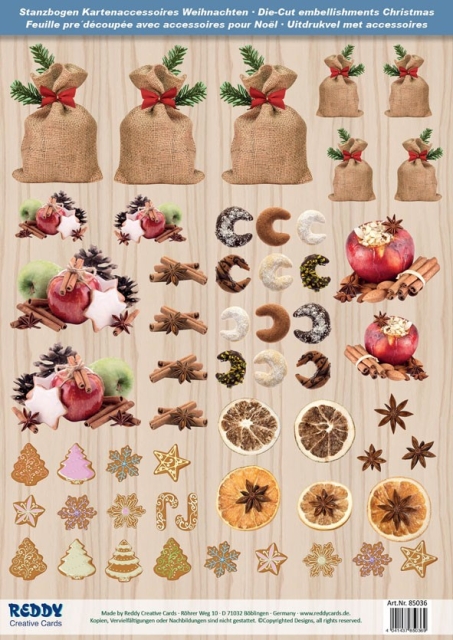 Reddy Cards Stanzbogen Weihnachtsgebäck, Bratäpfel
