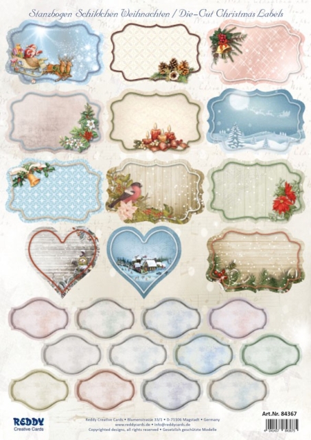 Reddy Cards Stanzbogen Weihnachtsschildchen